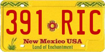 NM license plate 391RIC