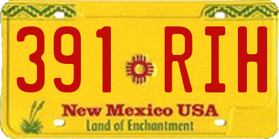 NM license plate 391RIH