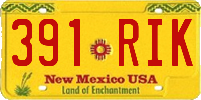 NM license plate 391RIK