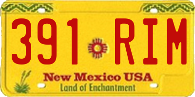 NM license plate 391RIM