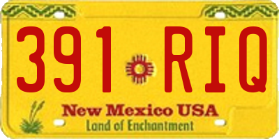 NM license plate 391RIQ