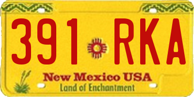NM license plate 391RKA