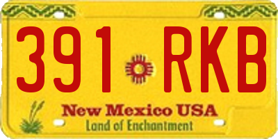 NM license plate 391RKB