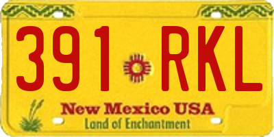 NM license plate 391RKL