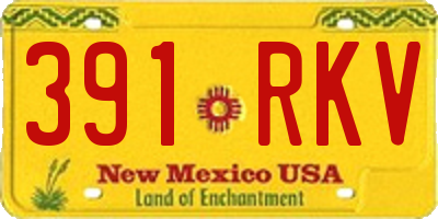 NM license plate 391RKV