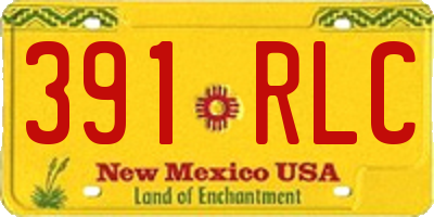 NM license plate 391RLC