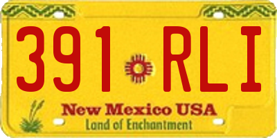 NM license plate 391RLI
