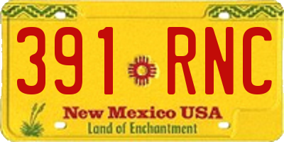NM license plate 391RNC