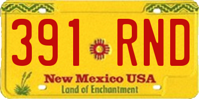 NM license plate 391RND