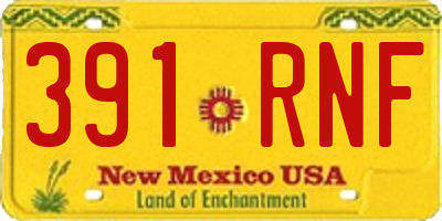 NM license plate 391RNF