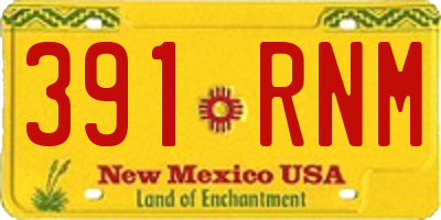 NM license plate 391RNM