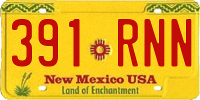 NM license plate 391RNN