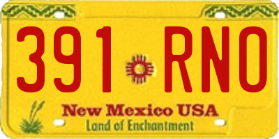NM license plate 391RNO