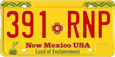 NM license plate 391RNP