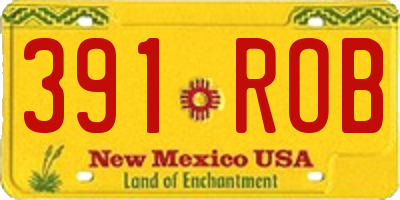NM license plate 391ROB