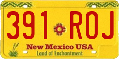 NM license plate 391ROJ