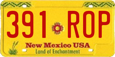 NM license plate 391ROP