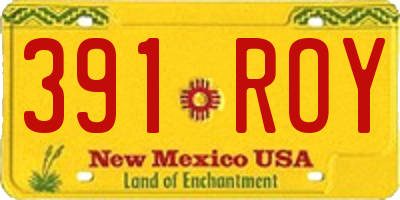 NM license plate 391ROY