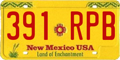 NM license plate 391RPB