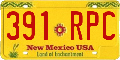 NM license plate 391RPC