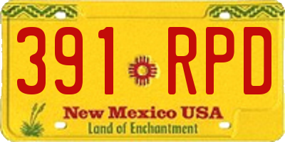 NM license plate 391RPD