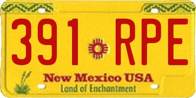 NM license plate 391RPE