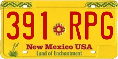 NM license plate 391RPG