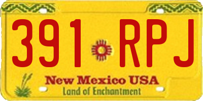 NM license plate 391RPJ