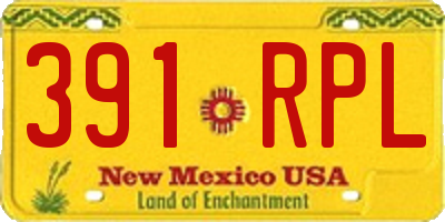 NM license plate 391RPL