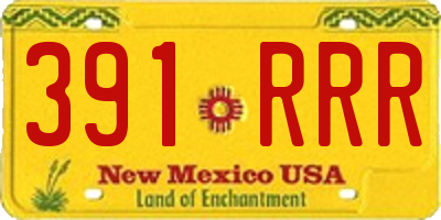 NM license plate 391RRR