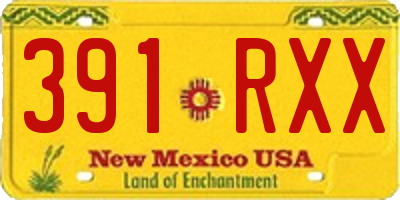 NM license plate 391RXX