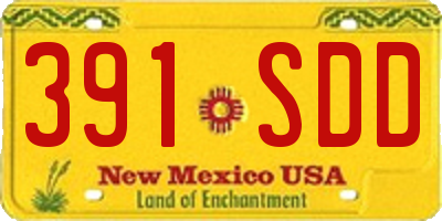 NM license plate 391SDD