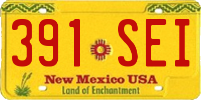 NM license plate 391SEI