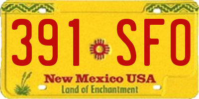 NM license plate 391SFO