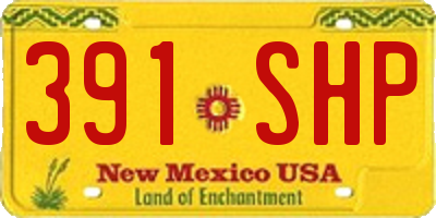 NM license plate 391SHP