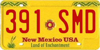 NM license plate 391SMD