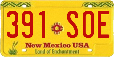 NM license plate 391SOE