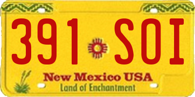 NM license plate 391SOI