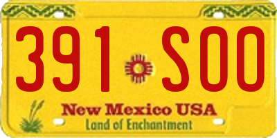 NM license plate 391SOO
