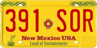 NM license plate 391SOR