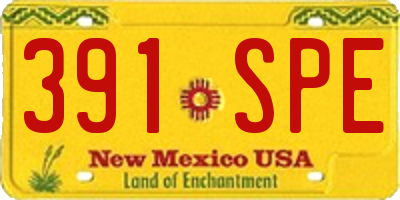 NM license plate 391SPE