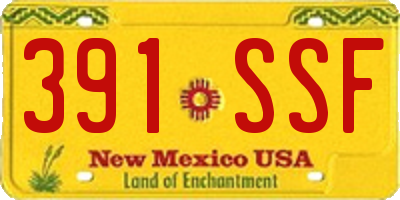 NM license plate 391SSF