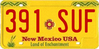 NM license plate 391SUF