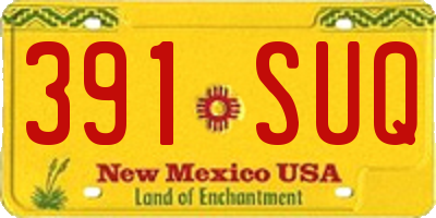 NM license plate 391SUQ