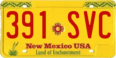 NM license plate 391SVC