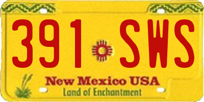 NM license plate 391SWS