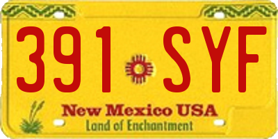NM license plate 391SYF