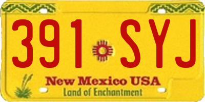 NM license plate 391SYJ