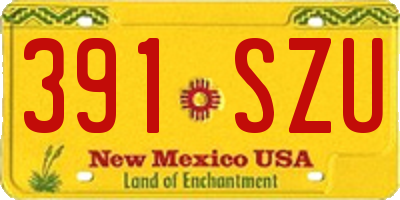 NM license plate 391SZU