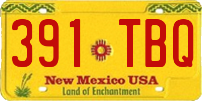 NM license plate 391TBQ